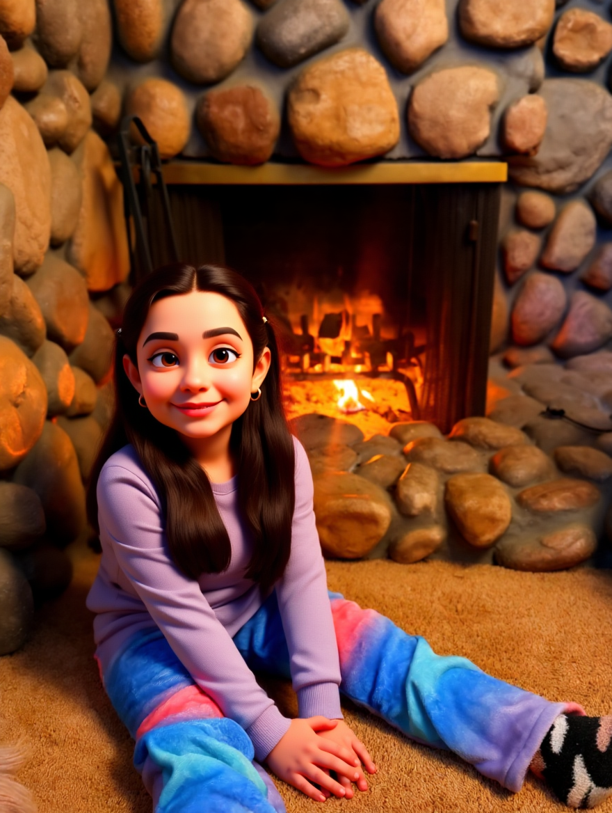 Misma niña en estilo 3D animado tipo Pixar